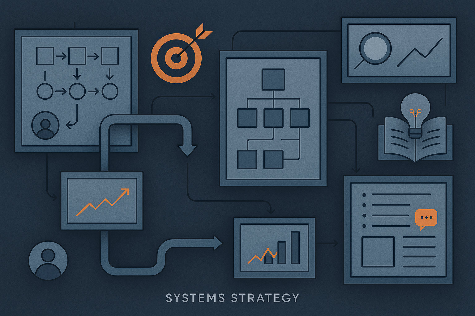 Contact page visual showing system planning, decisions, and workflow strategy