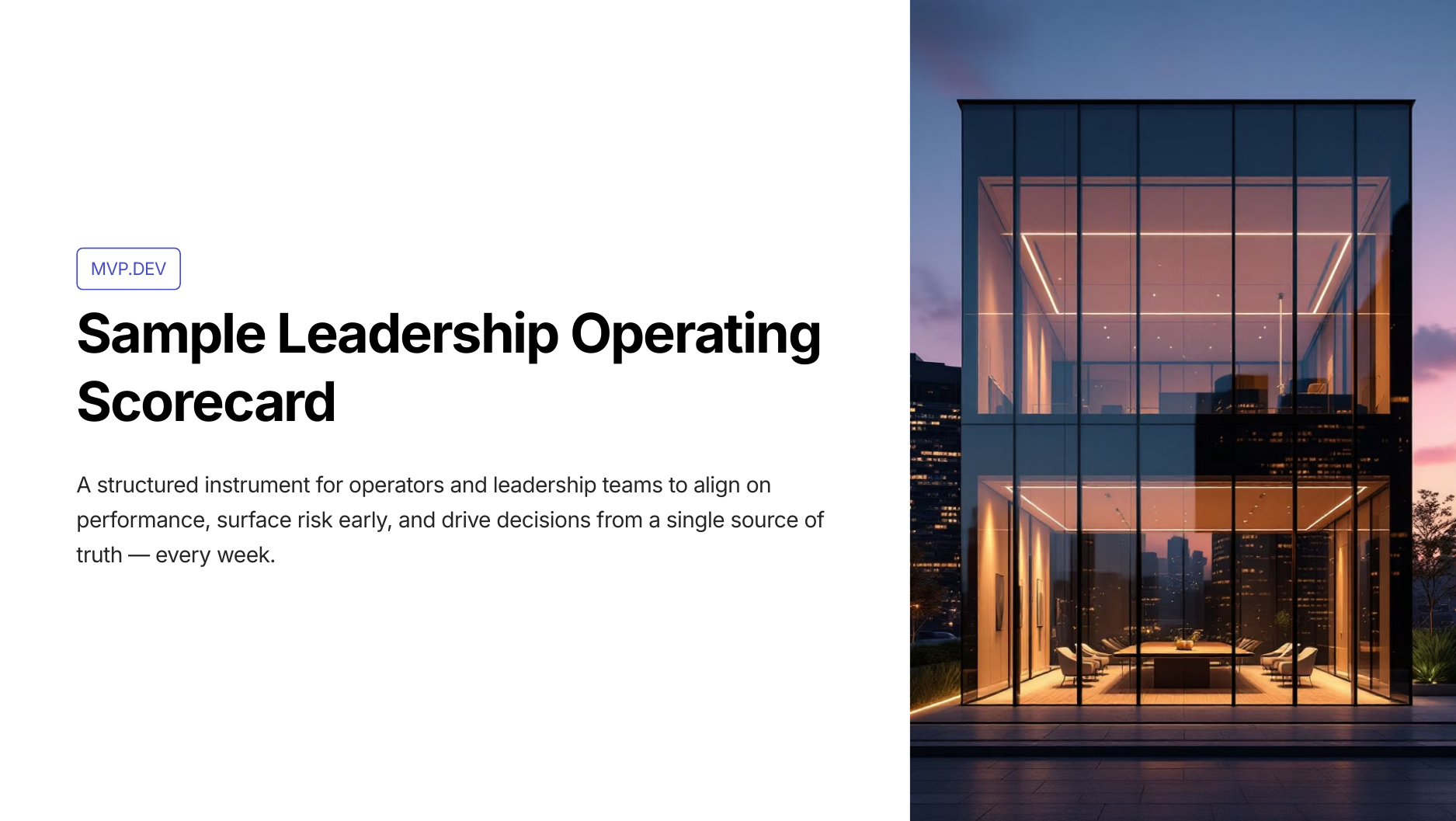 Preview of sample leadership operating scorecard PDF